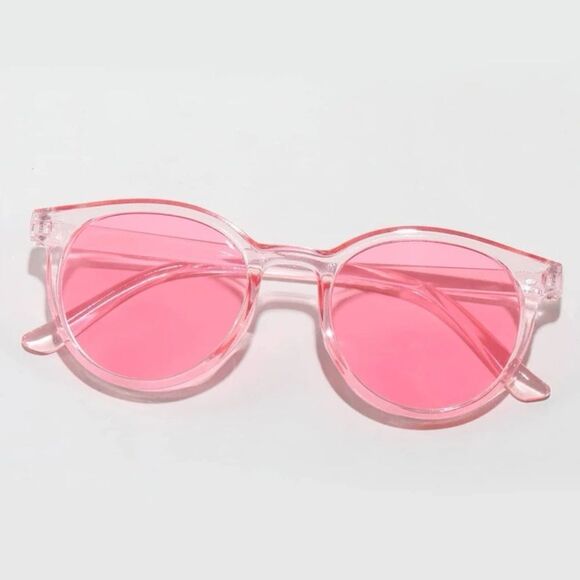 🆕Pink Tinted Round Lens Sunglasses - Picture 3 of 5